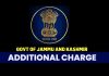 Additional Charge Assignments Ordered In J&K Finance Department