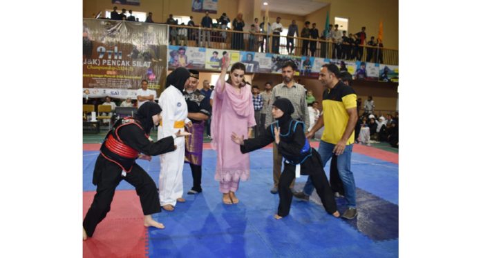 Nuzhat Gul, Secretary JKSC inaugurating 9th JK-UT Pencak Silat Championship at Srinagar. Nuzhat Gul, Secretary JKSC inaugurating 9th JK-UT Pencak Silat Championship at Srinagar.
