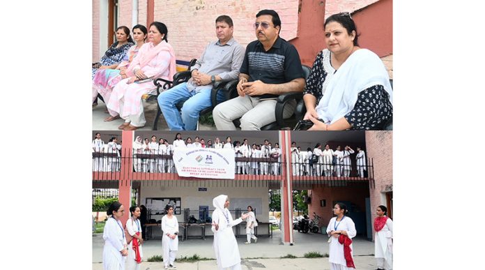 Dignitaries during the performance of Nukkad Natak at GCW Gandhi Nagar.