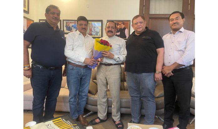 JCCI delegation during meeting with Union MoS Dr Jitendra Singh in Jammu. JCCI delegation during meeting with Union MoS Dr Jitendra Singh in Jammu.