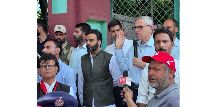 NC vice president Omar Abdullah during a campaign in Budgam. NC vice president Omar Abdullah during a campaign in Budgam.