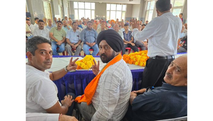 JKPCC General Secretary Taranjit Singh Tony at a public meeting in Bahu constituency. JKPCC General Secretary Taranjit Singh Tony at a public meeting in Bahu constituency.