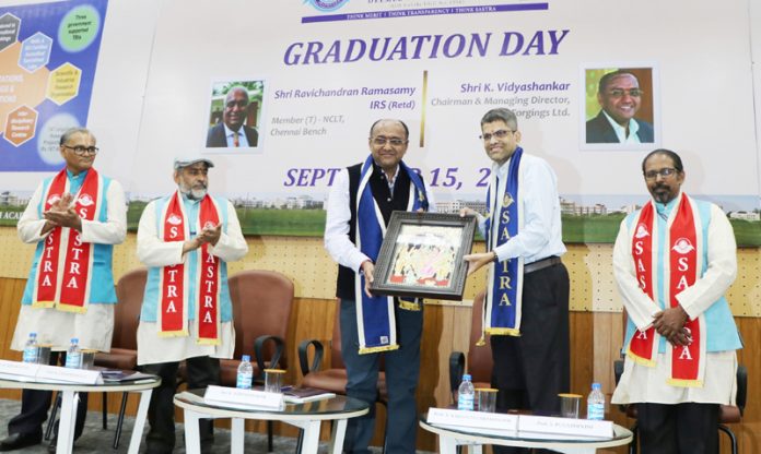 Dr. S. Vaidhyasubramaniam, VC of SASTRA awarding degrees to the students during a function on Tuesday. Dr. S. Vaidhyasubramaniam, VC of SASTRA awarding degrees to the students during a function on Tuesday.