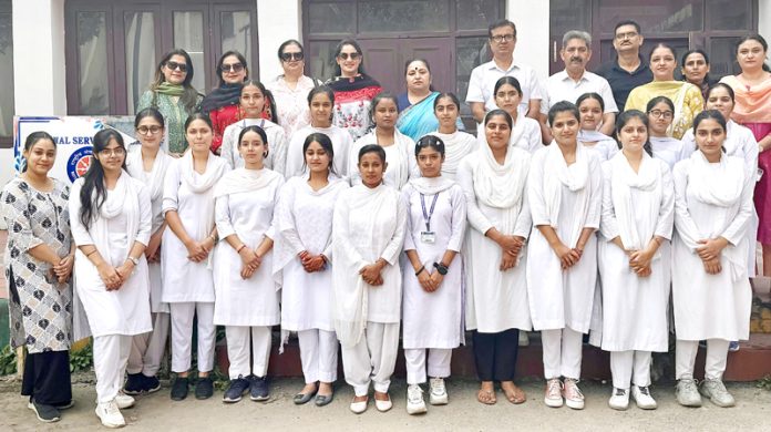 Chairperson FICCI FLO JKL Ruchika Gupta posing along with the students in Jammu on Wednesday. Chairperson FICCI FLO JKL Ruchika Gupta posing along with the students in Jammu on Wednesday.