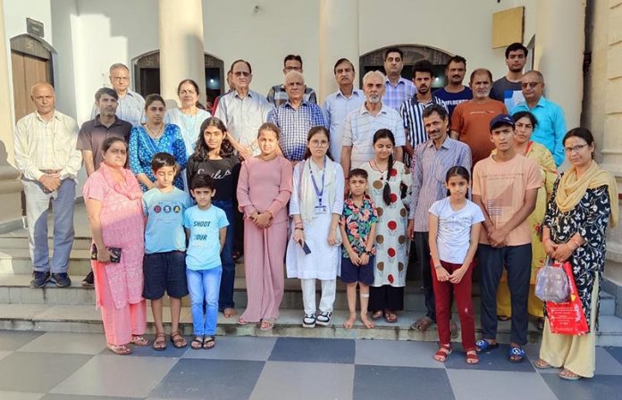Students posing with office bearers of KPS after getting scholarships at Jammu on Friday. Students posing with office bearers of KPS after getting scholarships at Jammu on Friday.