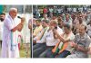 BJP candidate for Jammu North constituency, Sham Lal Sharma addressing an election meeting on Saturday.