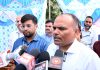 CEO, J&K Pandurang K Pole interacting with media at Rajouri on Wednesday.