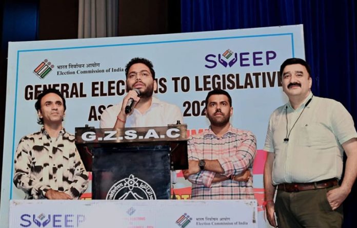 DEO Jammu speaking during a SVEEP event on Friday. DEO Jammu speaking during a SVEEP event on Friday.