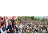 NC MP Mian Altaf during public rally in Budhal area of Rajouri on Saturday.