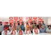 NC provincial president, Rattan Lal Gupta with new entrants during a function in Jammu.