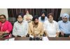 Sikh United Front Chairman, Sudershan Singh Wazir addressing press conference in Jammu. -Excelsior/Rakesh