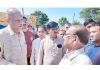 Senior Cong leader Mula Ram during visit to Phallain Mandal in Jammu on Friday.