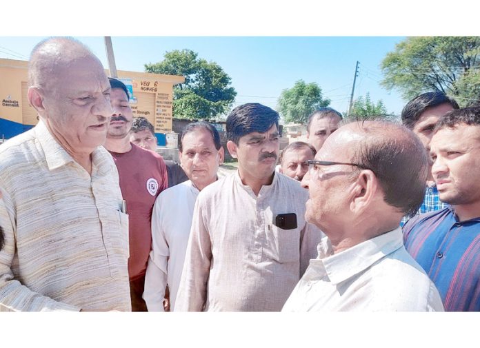 Senior Cong leader Mula Ram during visit to Phallain Mandal in Jammu on Friday. Senior Cong leader Mula Ram during visit to Phallain Mandal in Jammu on Friday.
