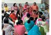 BJP leader Priya Sethi addressing women voters in Jammu East constituency on Wednesday.