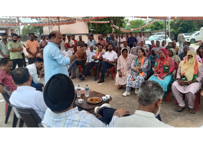BJP candidate from Ramgarh and former Minister, D K Manyal addressing an election meeting in his constituency on Friday. BJP candidate from Ramgarh and former Minister, D K Manyal addressing an election meeting in his constituency on Friday.
