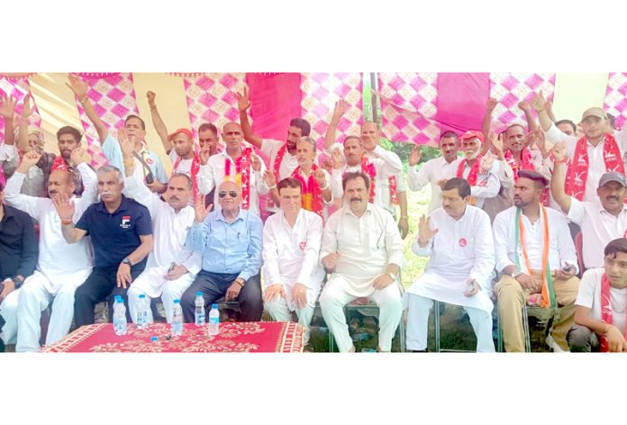 NC leaders during a party programme at Majalta area of Udhampur District.