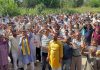 Independent candidate from Udhampur East, Pawan Khajuria during an election meeting in his constituency on Monday.