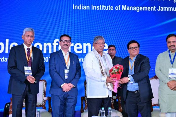 Director IIM Jammu with guests during valedictory function of roundtable conference at Pune. Director IIM Jammu with guests during valedictory function of roundtable conference at Pune.