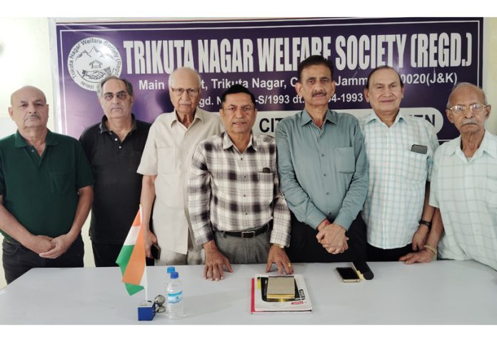 TNWS members posing together during a meeting at society’s office in Trikuta Nagar, Jammu. TNWS members posing together during a meeting at society’s office in Trikuta Nagar, Jammu.