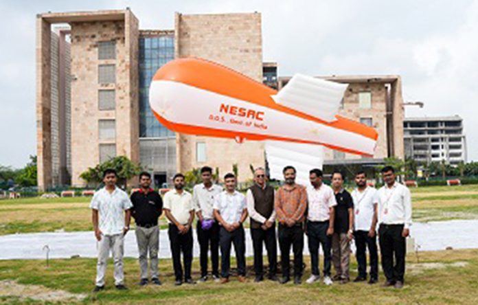 A tethered balloon equipped with advanced instruments, ready to study pollution patterns over Delhi-NCR. A tethered balloon equipped with advanced instruments, ready to study pollution patterns over Delhi-NCR.