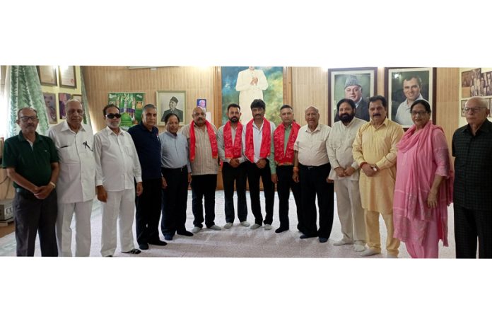 NC leaders and new entrants during meeting in Jammu. NC leaders and new entrants during meeting in Jammu.