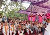 Senior BJP leader Chander Prakash Ganga addressing election meeting at Vijaypur.