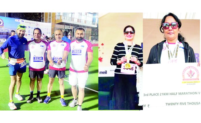 Runners of Jammu during International Kashmir Marathon at Srinagar. Runners of Jammu during International Kashmir Marathon at Srinagar.