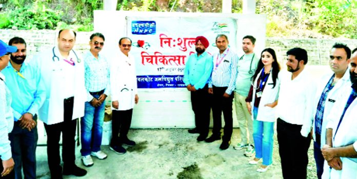 D Boral, GM (Civil) Sawalkote posing along with others during a medical camp in Jammu on Friday. D Boral, GM (Civil) Sawalkote posing along with others during a medical camp in Jammu on Friday.