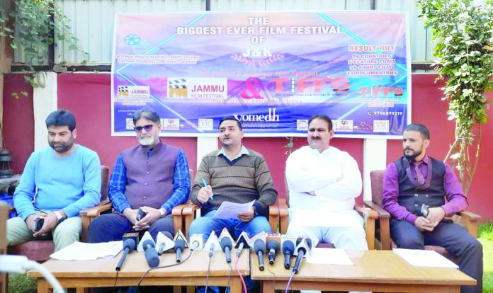 FILM Organizers of upcoming J&K International Film Festival during a press conference at Jammu on Monday.