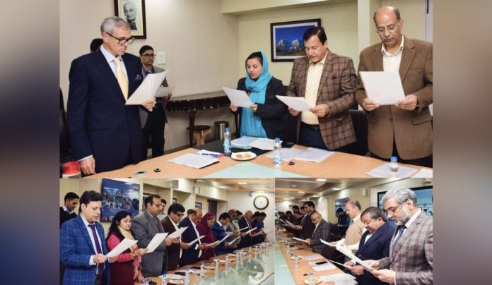CM Omar Abdullah Administers Integrity Pledge To Ministers, Officials