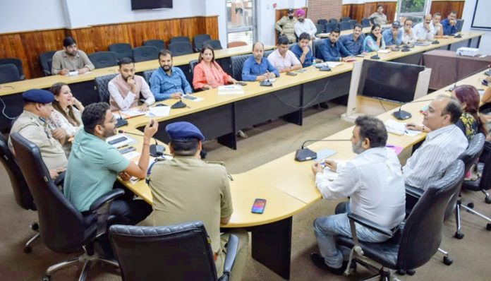 DM Sachin Kumar Vaishya chairing a meeting on Friday. DM Sachin Kumar Vaishya chairing a meeting on Friday.
