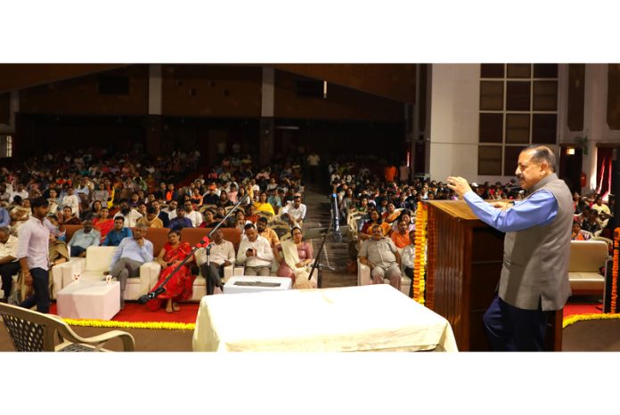Union Minister Dr Jitendra Singh addressing Delhi University students at an event on the theme Union Minister Dr Jitendra Singh addressing Delhi University students at an event on the theme