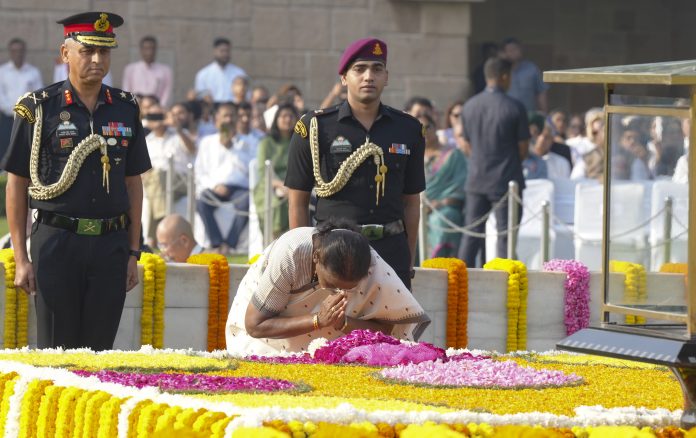 President Murmu Pays Tribute To Gandhi, Shastri On Birth Anniversary