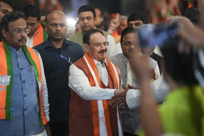Celebration at BJP HQ for Haryana polls