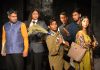 A scene from the play 'Sarkari Daftar Ka Ek Din' being staged in Jammu on Sunday.