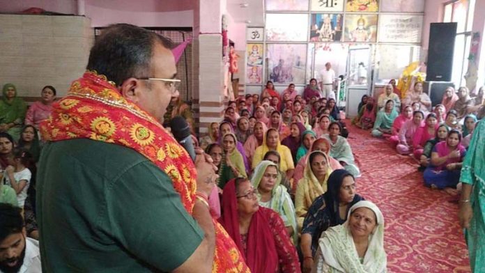 MLA Bahu Vikram Randhawa addressing a gathering at a function in Jammu on Wednesday.