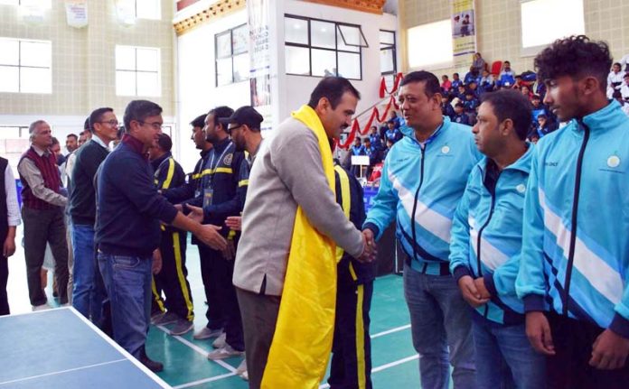 Dignitaries interacting with players at Leh. Dignitaries interacting with players at Leh.