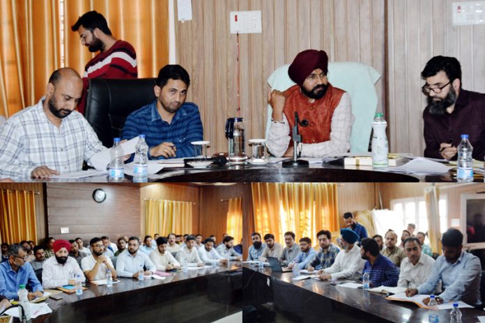 DC Doda Harvinder Singh chairing a meeting on Friday. DC Doda Harvinder Singh chairing a meeting on Friday.