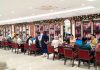 Customers busy in purchasing jewellery at Tanishq outlet in Jammu on Tuesday.