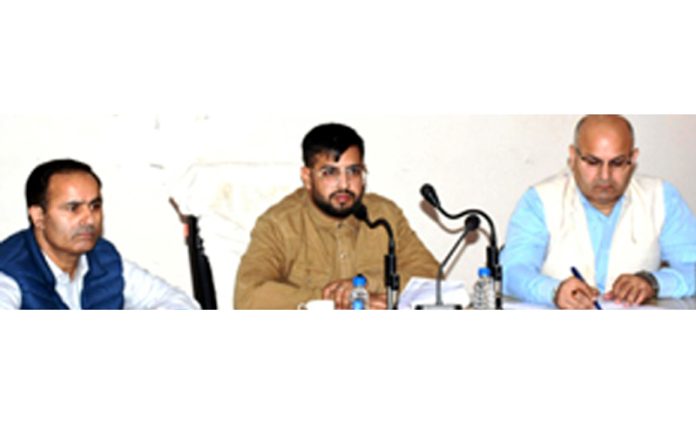 DDC Abhishek Sharma chairing a meeting on Wednesday. DDC Abhishek Sharma chairing a meeting on Wednesday.