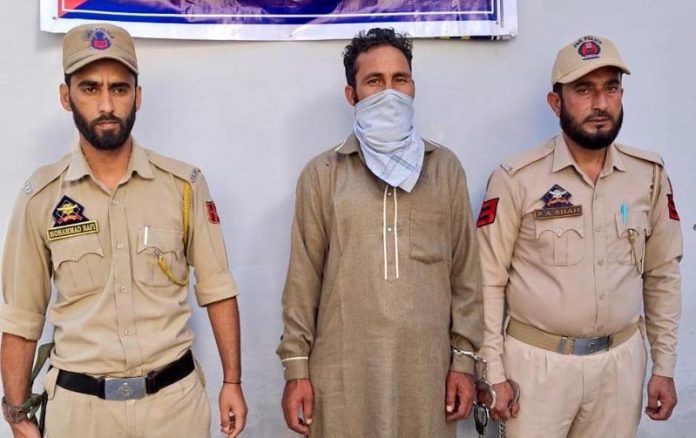 Cops at Police Station Chatroo presenting a dreaded terrorist after arresting him on Friday.