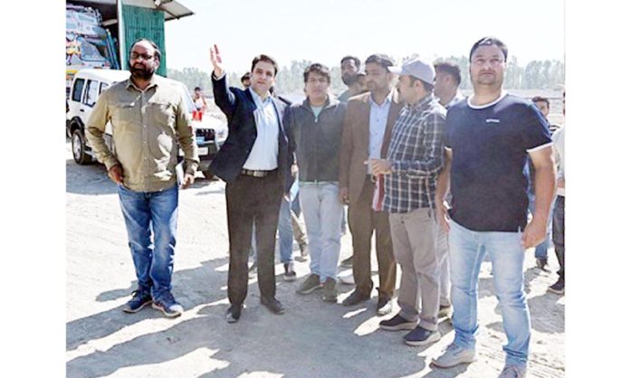 DC Kulgam during inspection of a project site on Friday.