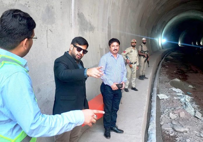 DDC Rajouri, Abhishek Sharma inspecting tunnel project at Nowshera. DDC Rajouri, Abhishek Sharma inspecting tunnel project at Nowshera.