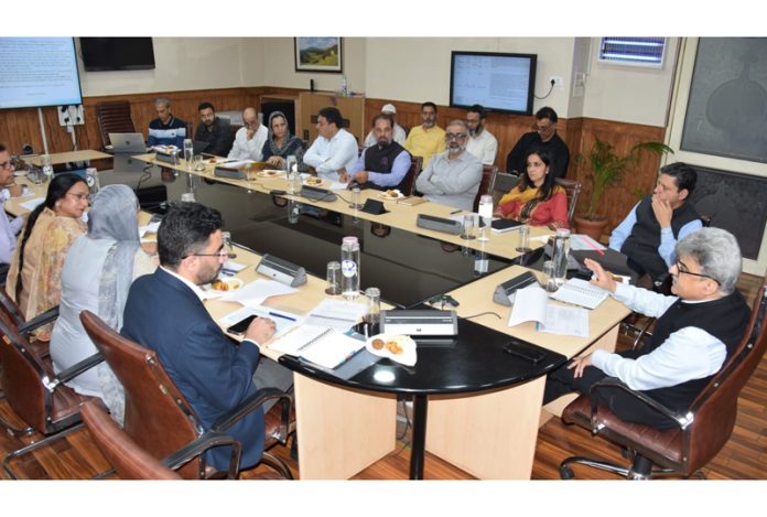 Chief Secy Atal Dulloo chairing a meeting in Srinagar. Chief Secy Atal Dulloo chairing a meeting in Srinagar.