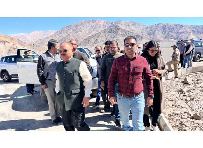 Advisor to LG, Pawan Kotwal paying visit to Hemis village in Ladakh on Monday.
