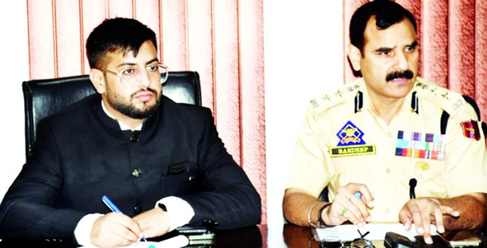 DC and SSP Rajouri discussing action plan to enhance security protocols at BRO worksites on Thursday. DC and SSP Rajouri discussing action plan to enhance security protocols at BRO worksites on Thursday.