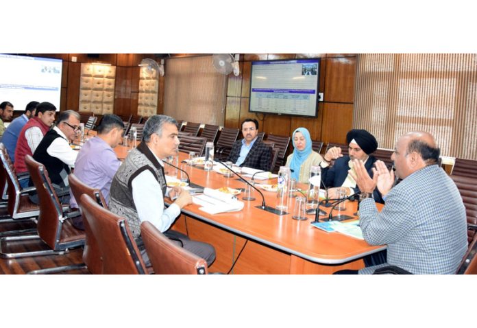 DyCM Surinder Kumar Choudhary chairing a meeting on Thursday. DyCM Surinder Kumar Choudhary chairing a meeting on Thursday.
