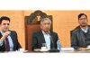 MLA Kulgam M Y Tarigami chairing a meeting of Distt officers on Thursday.