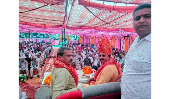 MLA Samba, Dr D K Manyal addressing a meeting at Rajpura in Samba district on Sunday. MLA Samba, Dr D K Manyal addressing a meeting at Rajpura in Samba district on Sunday.
