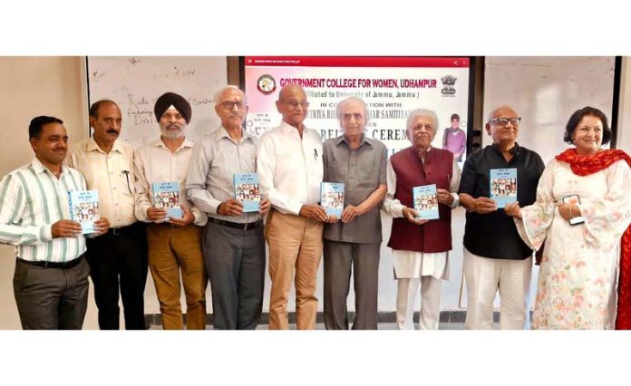 Prominent writers and intellectuals releasing Prof Shiv Nirmohi’s latest book ‘Duggar Ke Hindi Lekhak’. Prominent writers and intellectuals releasing Prof Shiv Nirmohi’s latest book ‘Duggar Ke Hindi Lekhak’.